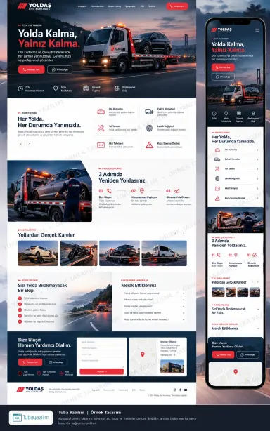 Sample website design for Vehicle Recovery & Towing Companies