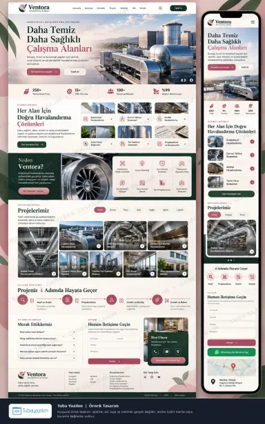 Sample website design for Ventilation & Air Handling Contractors