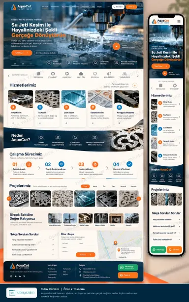 Sample website design for Waterjet & Metal Cutting Services
