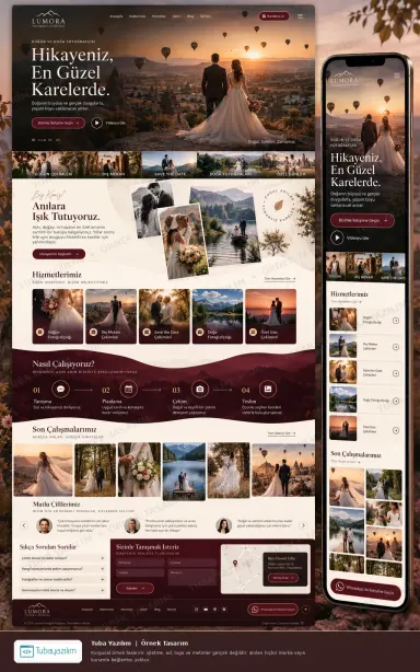 Sample website design for Wedding Photographers