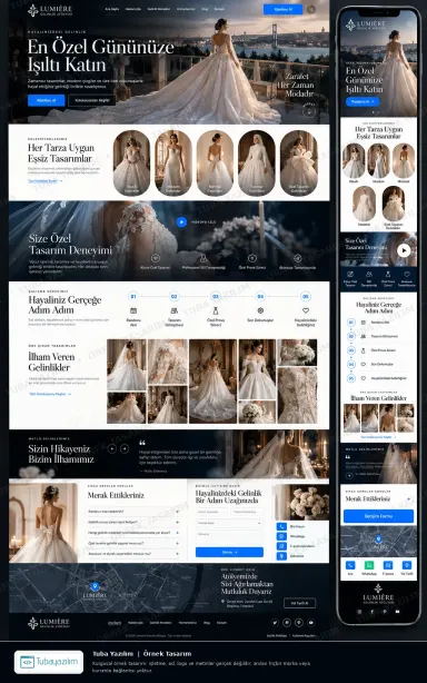 Sample website design for Wedding Dress Shops