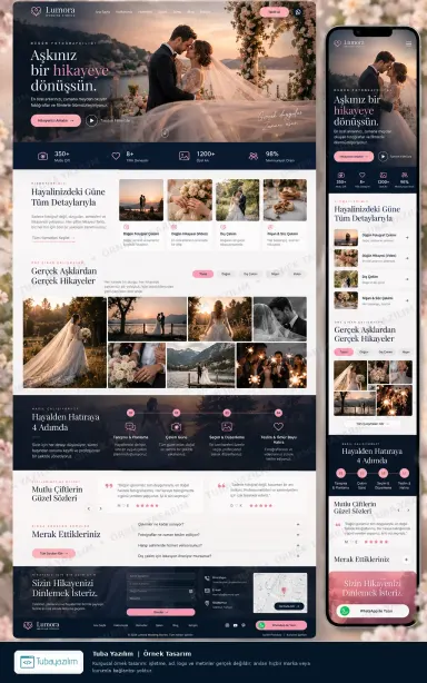 Sample website design for Wedding Photographers