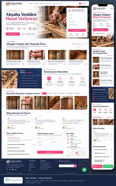 Sample website design for Antique & Wood Restoration Specialists