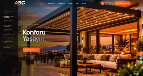 Screenshot of the Arc Tente website