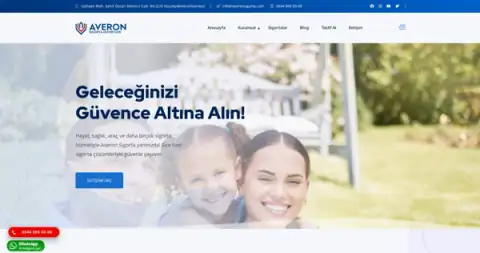 Screenshot of the Averon Sigorta website