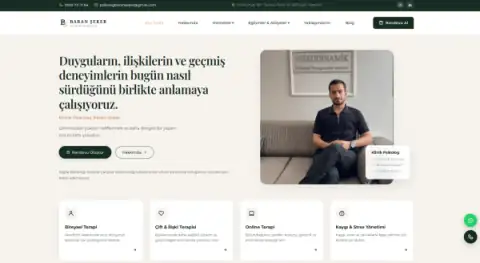 Screenshot of the Klinik Psikolog Baran Şeker website