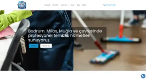 Screenshot of the Blue Clean Temizlik website