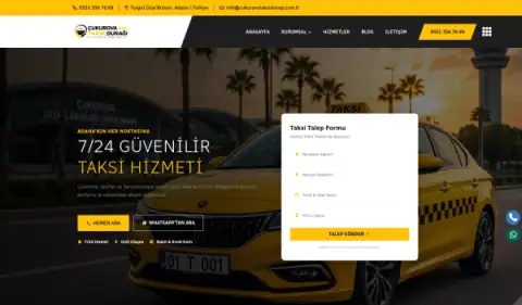 Screenshot of the Çukurova Taksi Durağı website