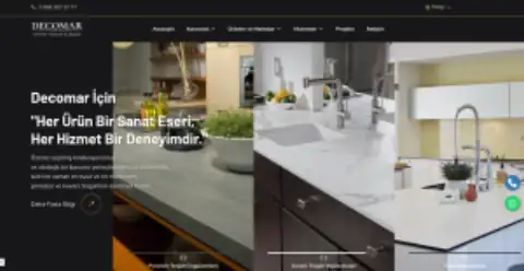 Screenshot of the Decomar Tezgah website