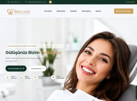 Screenshot of the Diş Hekimi Ezgi Nalcı website