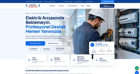 Screenshot of the Elektrik Arızam Var website