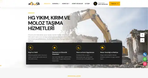 Screenshot of the HG Yıkım Kırım website