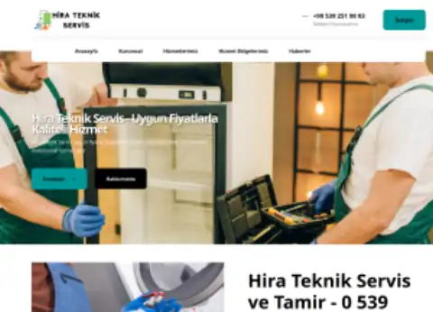 Screenshot of the Hira Teknik Servis website