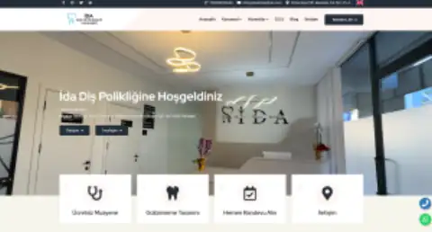 Screenshot of the İda Diş Kliniği website