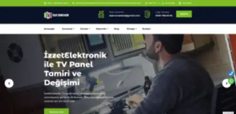 Screenshot of the İzzet Elektronik website