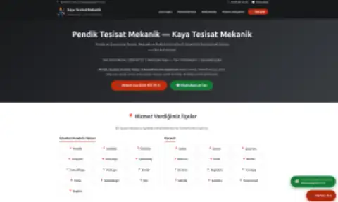 Screenshot of the Kaya Tesisat Mekanik website