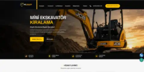 Screenshot of the Kiralik Mini Ekskavator Kepce website