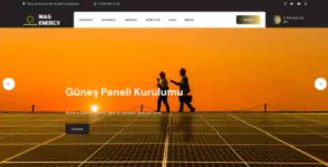 Screenshot of the Mas Energy website