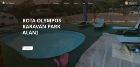 Screenshot of the Rota Olympos Karavan Park website