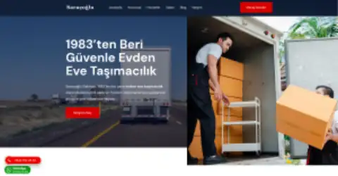 Screenshot of the Saraçoğlu Nakliyat website