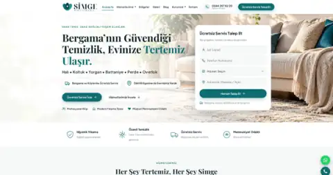 Screenshot of the Simge Halı Yıkama website