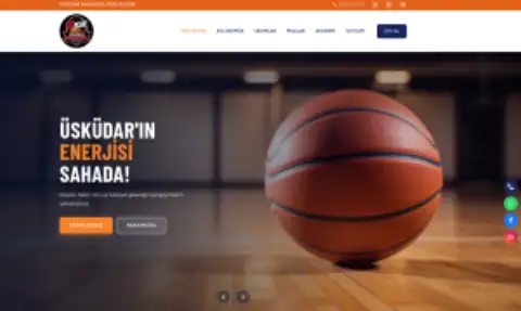 Screenshot of the Üsküdar Basketbol website