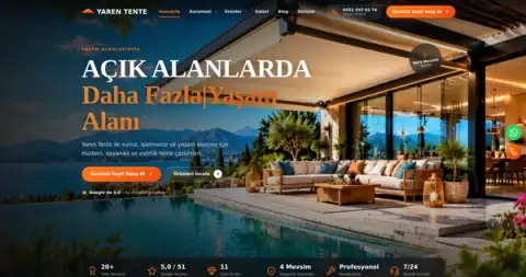 Screenshot of the Yaren Tente website