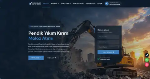 Screenshot of the Hızlı Moloz website