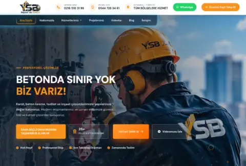 Screenshot of the Ysb Çakır YapI İnşaat website