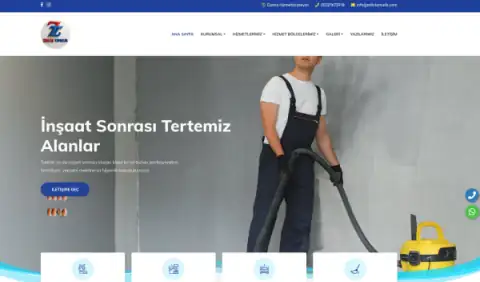Screenshot of the Zeliş Temizlik website